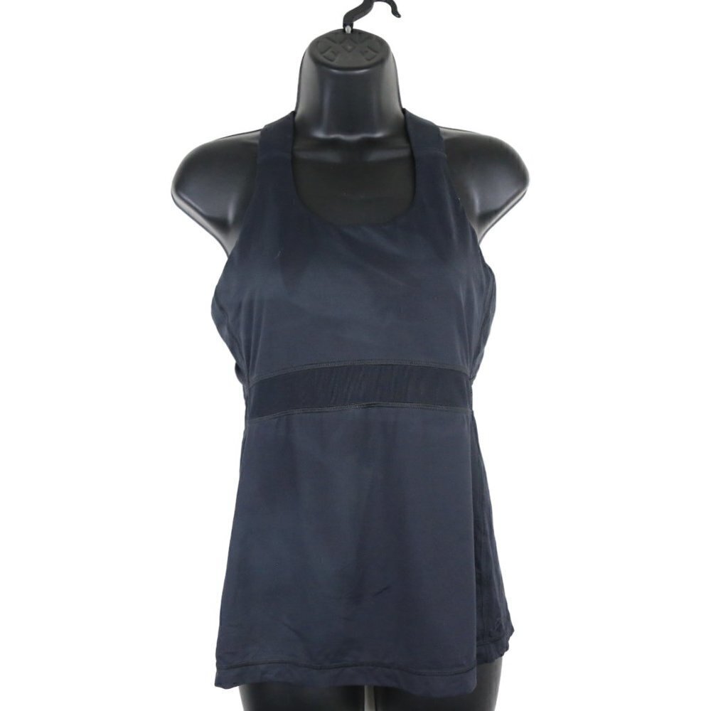 Lululemon Tank Top Women's Size 2 Sleeveless Cross Back Straps Built Bra Black